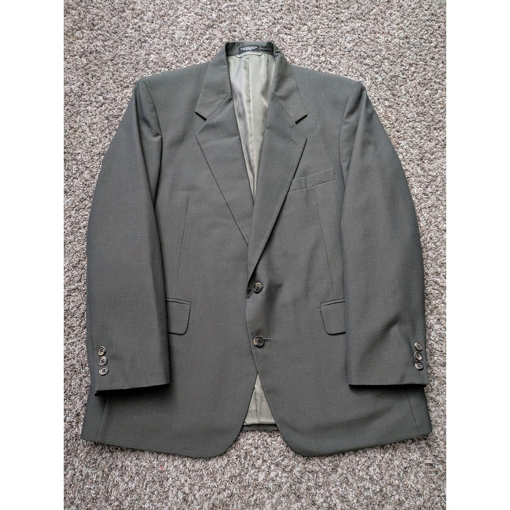 Gianelli Men's Green Brown Blazer‎ Sport Coat Sz 44R Wool Blend